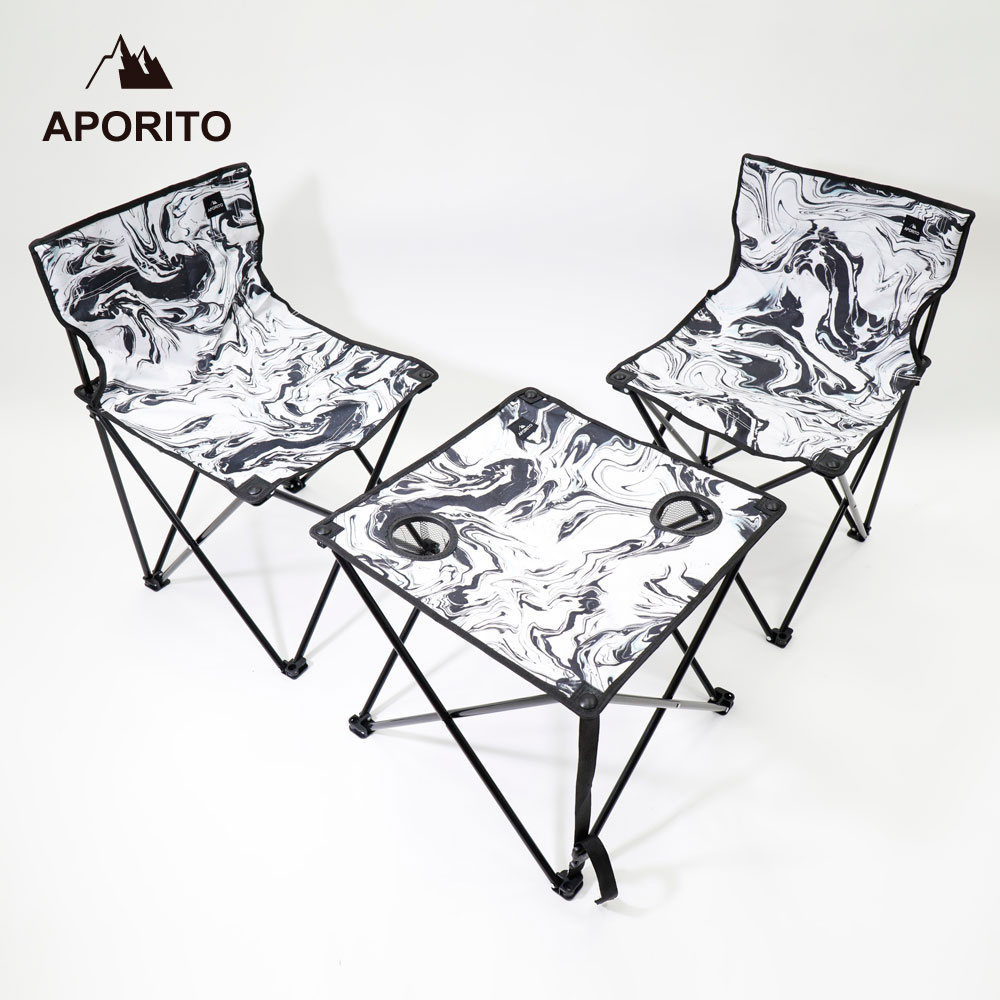 アポリトアウトドアレジャーイスチェアテーブルテーブルチェアセットライトブルーマーブル708005APORITOTableChairSet