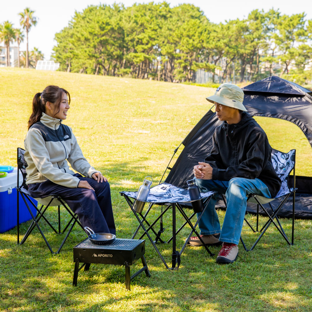 アポリトアウトドアレジャーイスチェアテーブルテーブルチェアセットライトブルーマーブル708005APORITOTableChairSet