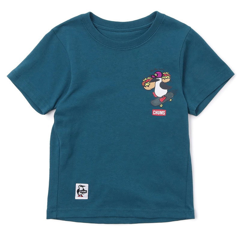 チャムス Tシャツ キッズチャムスデリバリーTシャツ CH21-1223 Teal 定価 T-Shirt CHUMS Delivery Blue 64％以上節約 Kid's