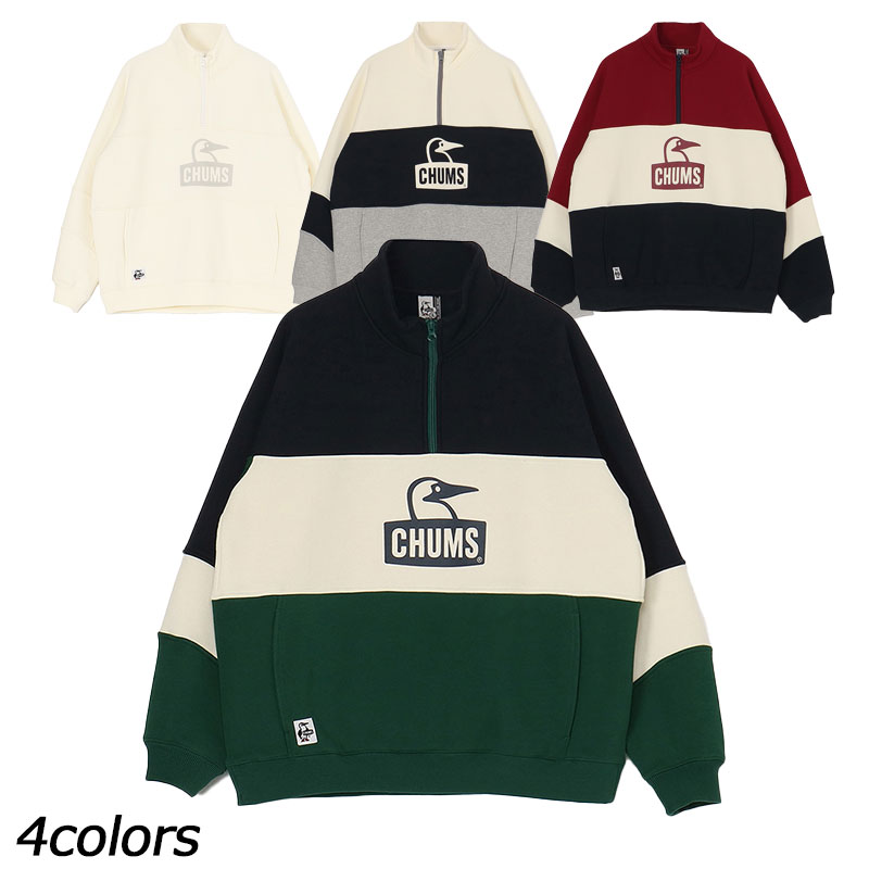 チャムス CHUMS マイトンパネルハーフジップトップ CH00-1461 トレーナー スウェット ハーフジップ 裏起毛 オーバーサイズ ユニセックス