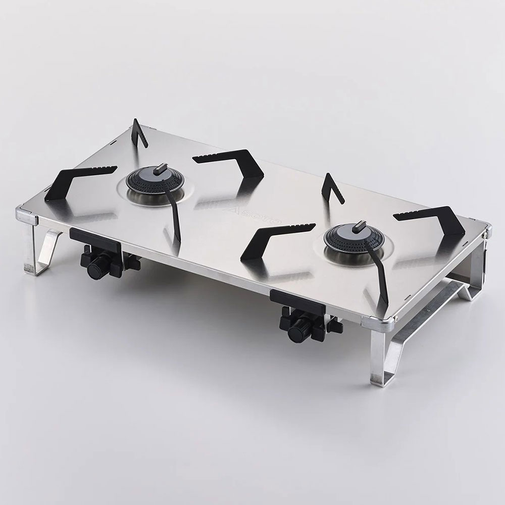 【新品】SOTOレギュレーター2バーナーコンロ　ST-CS528　BBQキャンプ SOTO ソト レギュレーター2バーナー GRID シルバー ST-528