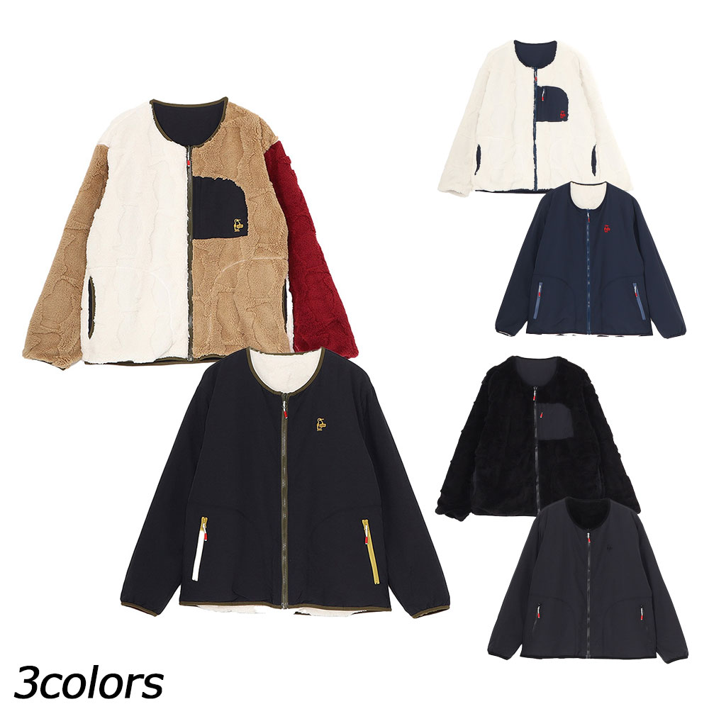 チャムス CHUMS ブービーエルモリバーシブルジャケット CH04-1478 フリース 上衣 リヴァーシブル 否色合い ユニ一発やる 定番 一般受け アウター-スポーツ・アウトドア-アウトドア