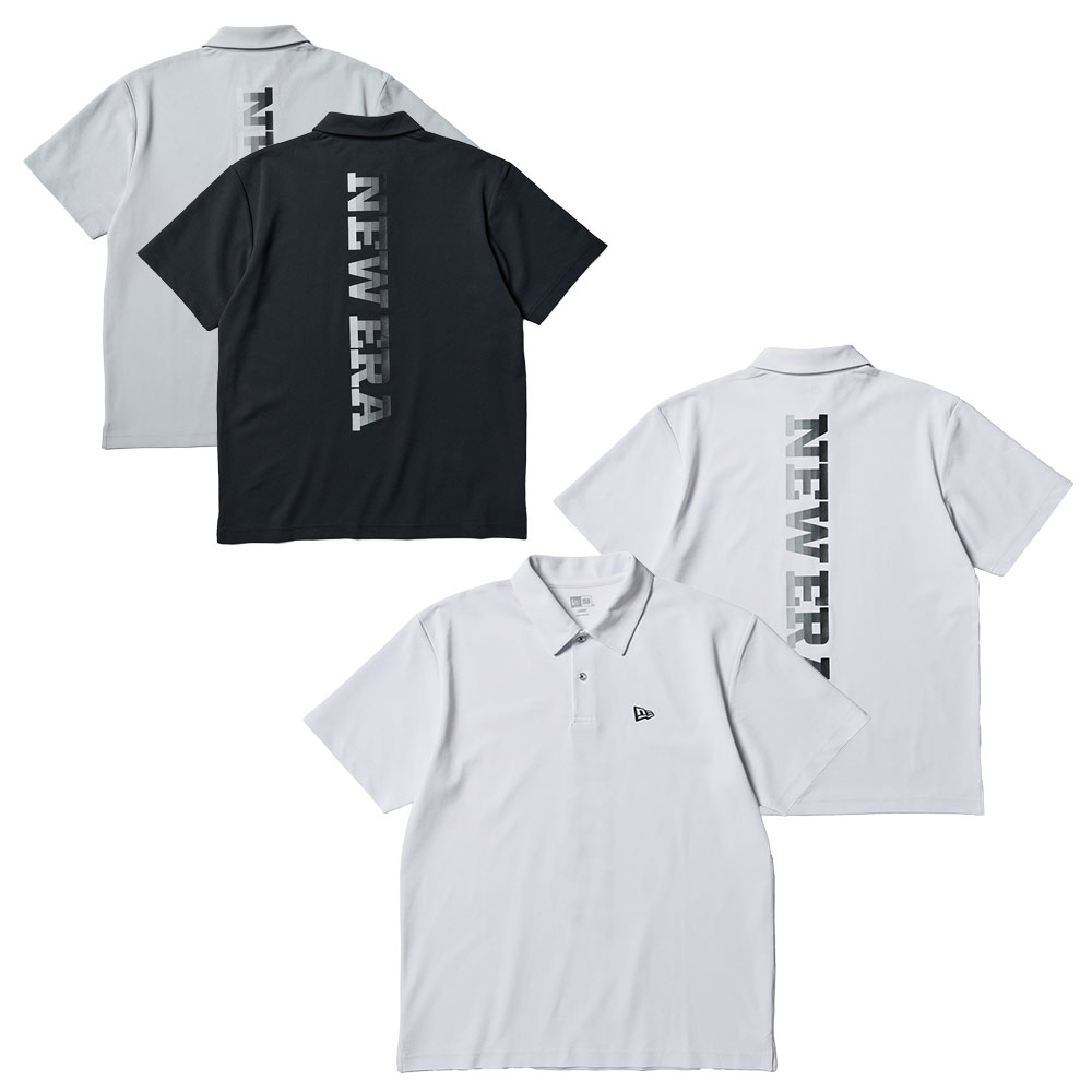 ニュー内鰓 NEW ERA 半袖鹿の子スポーツシャツ バーティカルロゴ 14859940 14859941 14859942 スポーツシャツ 半袖 吸汗 速乾 UVとり捨てる 抗菌 ユニ一発やる ゴルフ