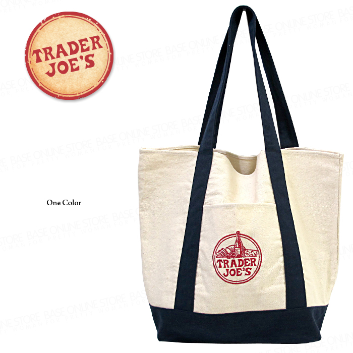 楽天市場 送料無料 メール便配送 Trader Joe S トレーダージョーズ ロゴ刺繍 エコバッグ ママバッグ トートバッグ キャンバストート Base ベース