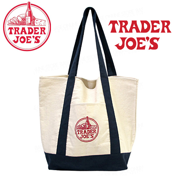 楽天市場 送料無料 メール便配送 Trader Joe S トレーダージョーズ ロゴ刺繍 エコバッグ ママバッグ トートバッグ キャンバストート Base ベース