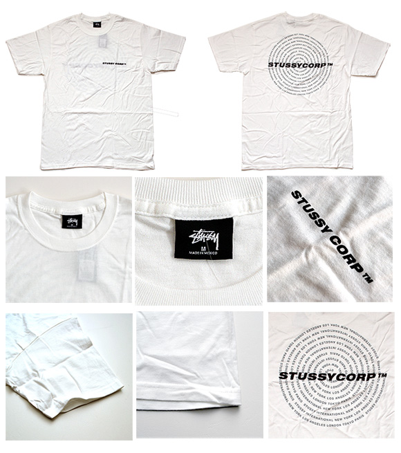 楽天市場 メール便配送 ステューシー Stussy Tシャツ メンズ プライント 半袖tシャツ Mens City Spiral Tee 大きいサイズ シロ ホワイト Base ベース