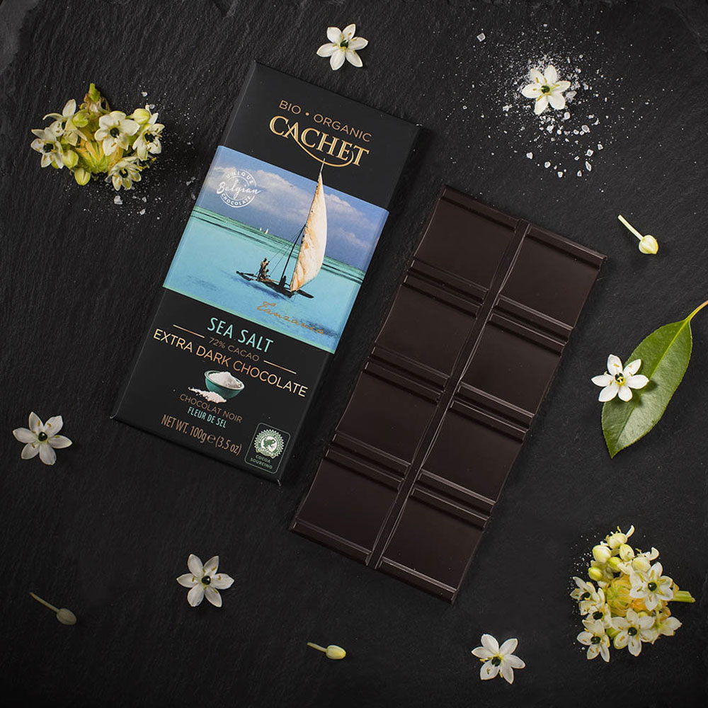 楽天市場 カシェ オーガニック チョコレート シーソルト Cachet 100g ホワイトデー お返し 送料無料 お菓子 フェアトレード カカオ 70 以上 チョコ スイーツ プレゼント プチギフト 1000円以下 配り用 ヘルシー おしゃれ インスタ映え ヴィーガン 春ギフト ｅｅｃｏ