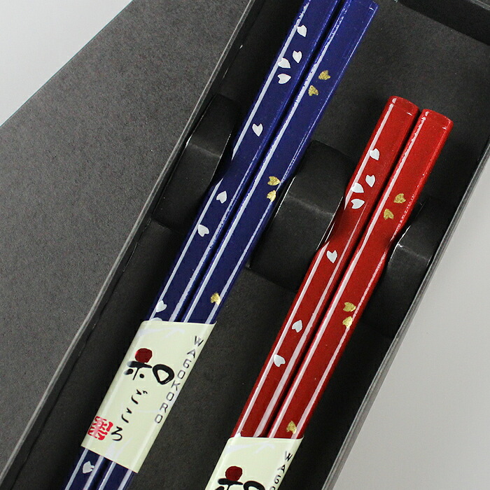 若狭塗 夫婦箸 ひとひら桜 黒紙箱入り 食洗機対応 抗菌 日本製 若狭箸 お祝い 結婚 記念日 母の日 父の日 敬老の日 男性 女性 大人 ペア カップル 送料無料画像