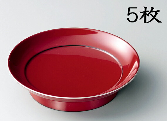 越前漆器 椿皿 銀彩 朱姝 5枚 木質樹脂 漆塗 うるし塗 906102 807606 