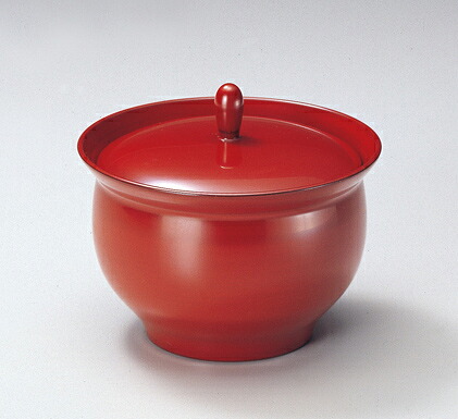 越前漆器 つまみ付菓子器 古代朱 日本製 12-08103 木製 菓子器