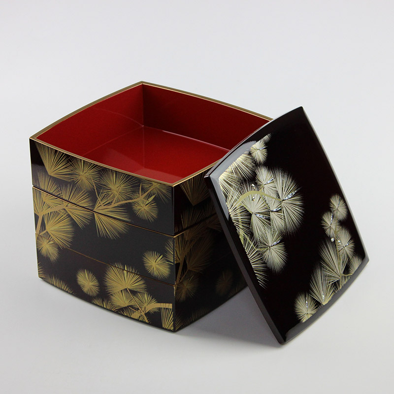 楽天市場】松屋漆器店 白木塗 タモ 60 三段重 内朱 ※仕切りなし 木製