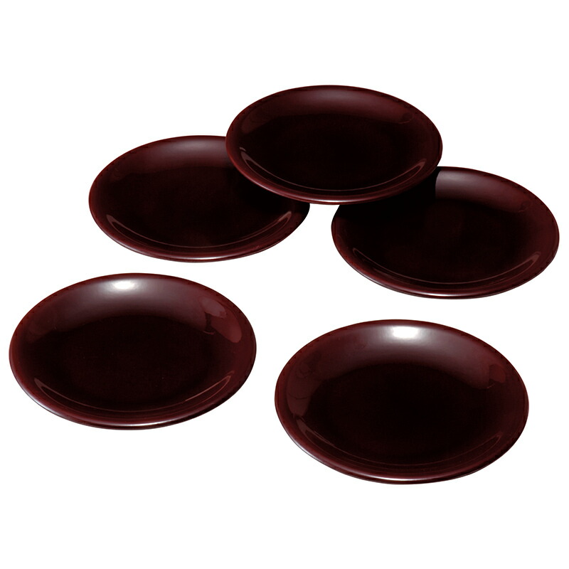 専用品【山中漆器　5寸　うず塗\"銘々皿×5客】天然木製　未使用/長期保管品 山中漆器 お椀 | しらさぎボウル 漆⾚ | 栗 | 白鷺木工