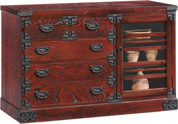 片開き（受注生産）　吉野民芸　１２０&minus;４段｜おしゃれ家具・インテリア eFinds