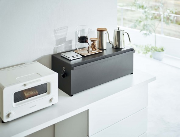 楽天市場】山崎実業(Yamazaki) ブレッドケース ブラック 約W40×D34.5