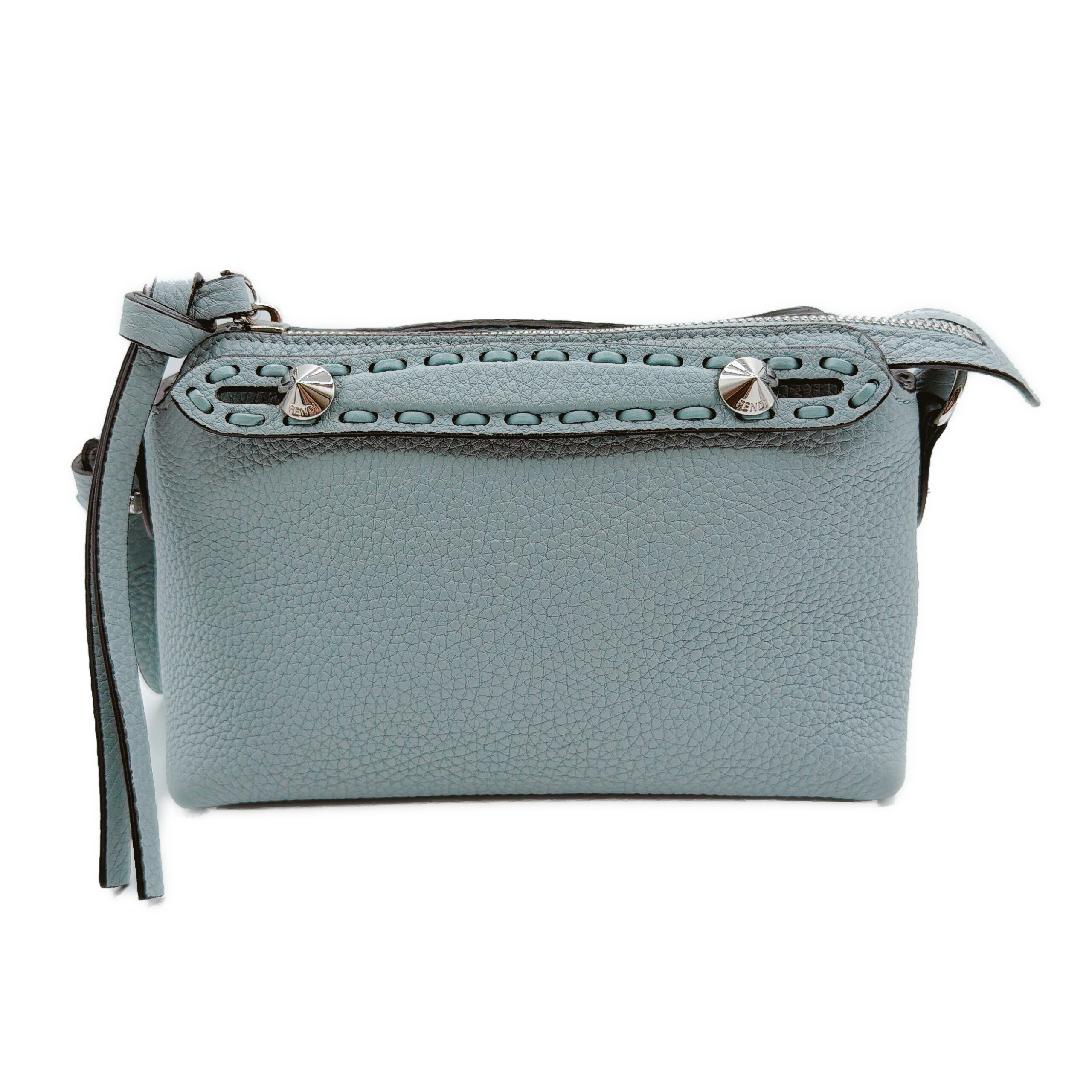 フェンディ バイザウエイ セレリア ミニ ブルー レザー シルバー金具 新品同様 8BS098 FENDI レディース ハンドバッグ 2WAYショルダーバッグ｜笑福ブランド