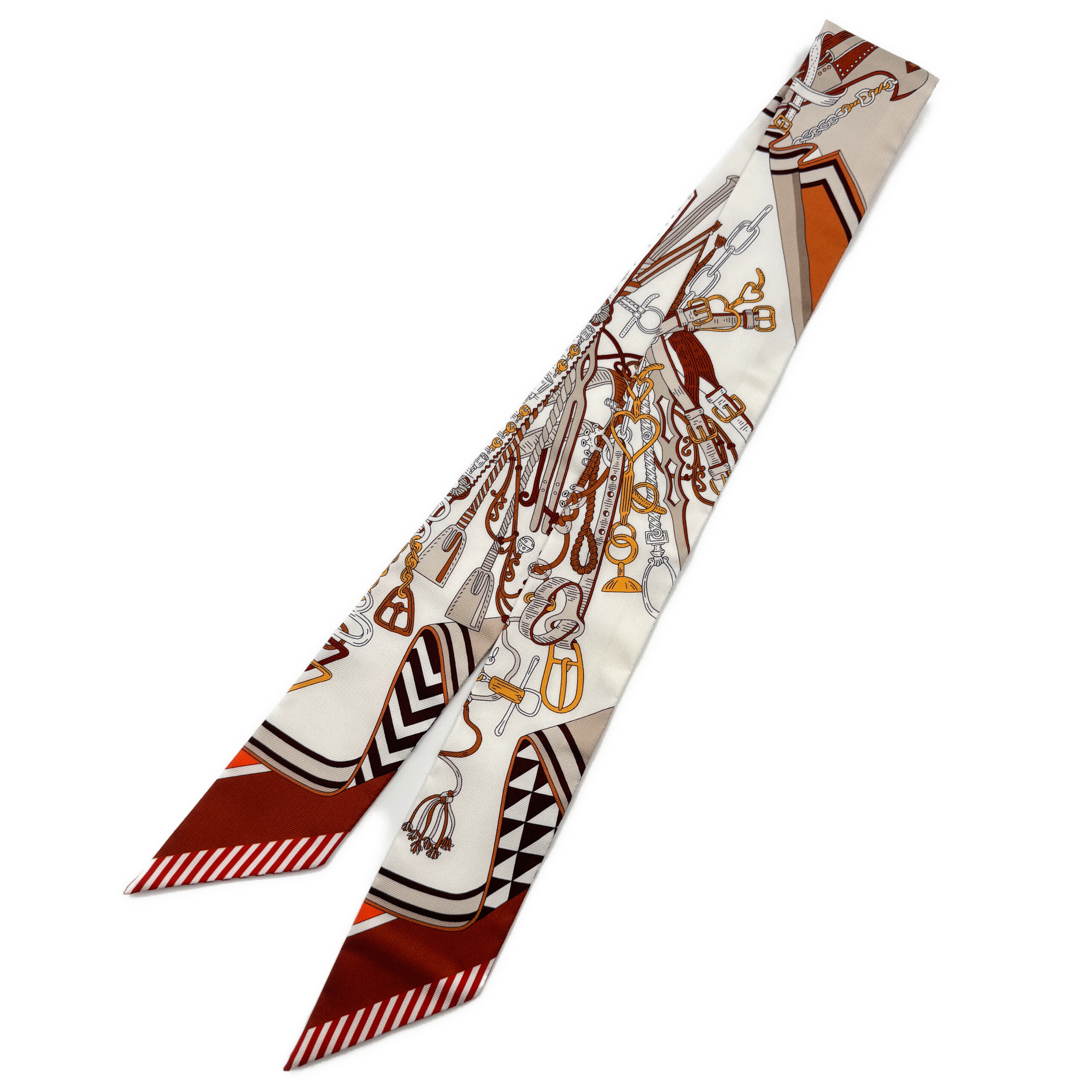 エルメス　ツイリー　鞍職人の花束　白　アルザン　エトゥープ　エトープ　新品 Twilly 《鞍職人の花束》 | Hermès - エルメス-公式サイト