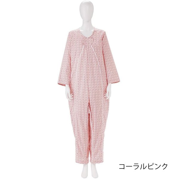 フドーねまき2型(スリーシーズン) コーラルピンク/Mサイズ つなぎねまき(竹虎)106503