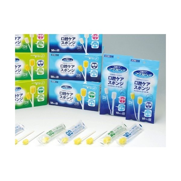 マウスピュア 口腔ケアスポンジ（紙軸）Sサイズ500本入（川本産業）｜えがおコレクション