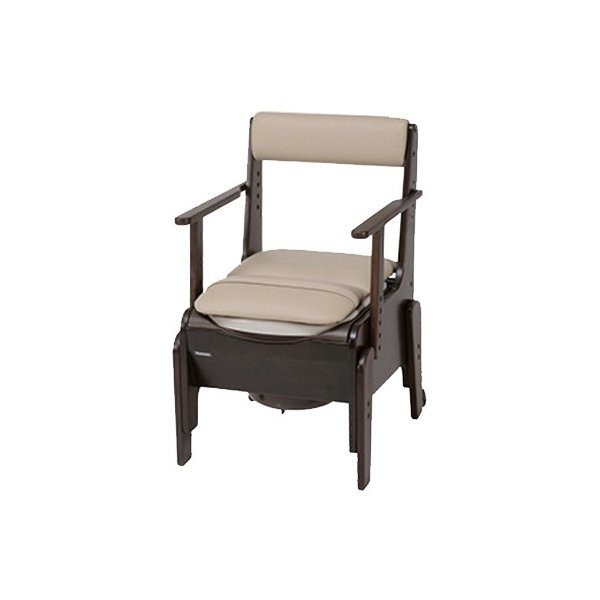 家具調携帯型室内用便器＜座楽＞パウダーコンパクト（脱臭可塑性物質便座印字機）（パナソニックエイジフリー） ポータブルトイレ-失禁用品・排泄介助用品