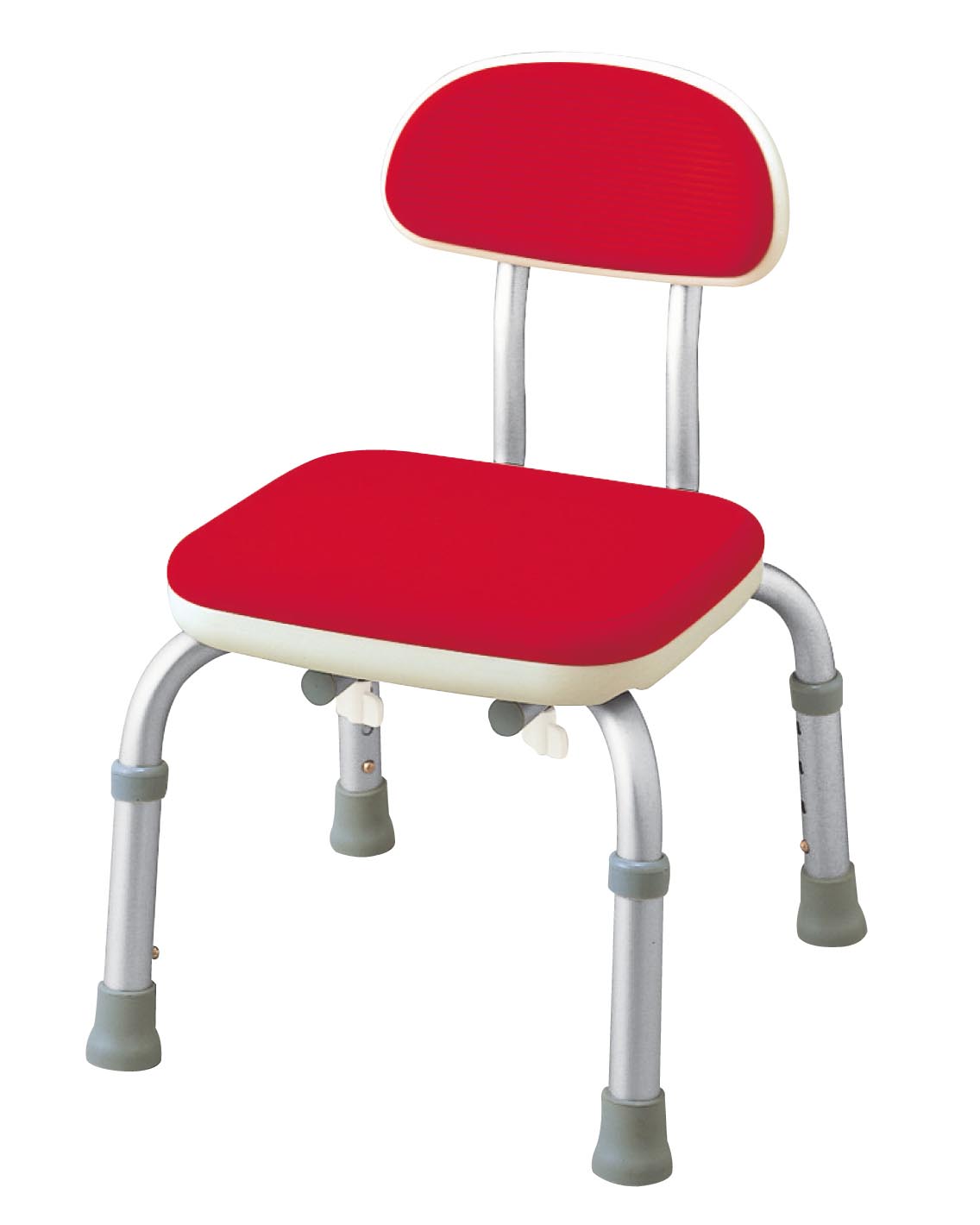 安寿 シャワーベンチ MiniS 背つき低座面タイプ／レッド（アロン化成）536-203