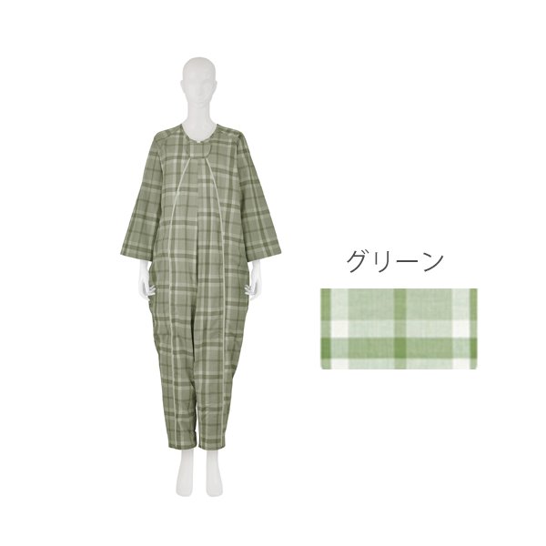 フドーねまきA（スリーシーズン）LLサイズ／グリーン（竹虎）107035 つなぎねまき｜えがおコレクション
