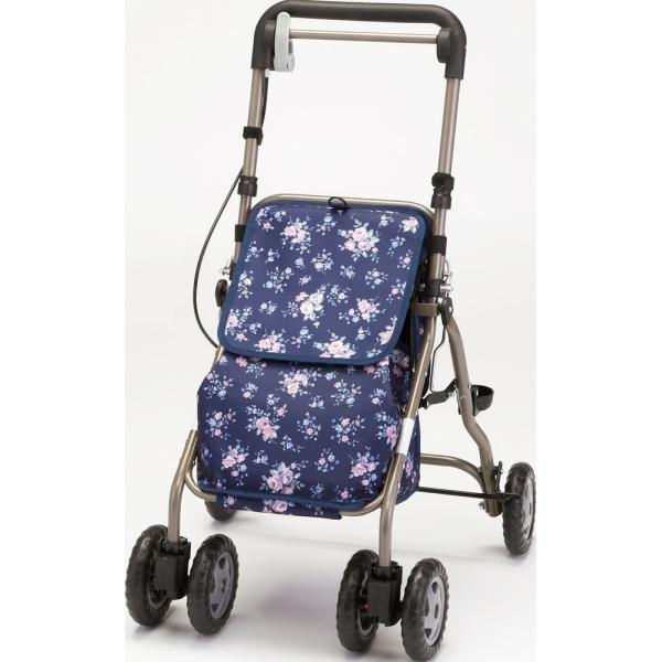 ウェルキャリー／紺花柄（マキテック）YX-500KH シルバーカーミドルタイプ 13,432円