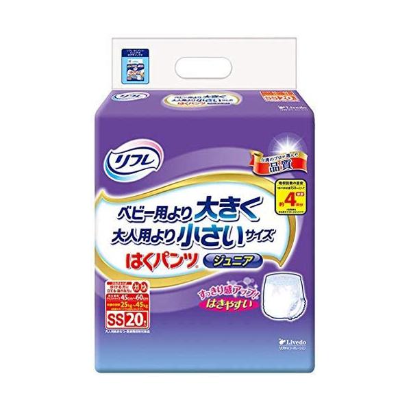（ケース販売）リフレ はくパンツ ジュニア SSサイズ／20枚×4袋（リブドゥ・コーポレーション）約4回分吸収 17439