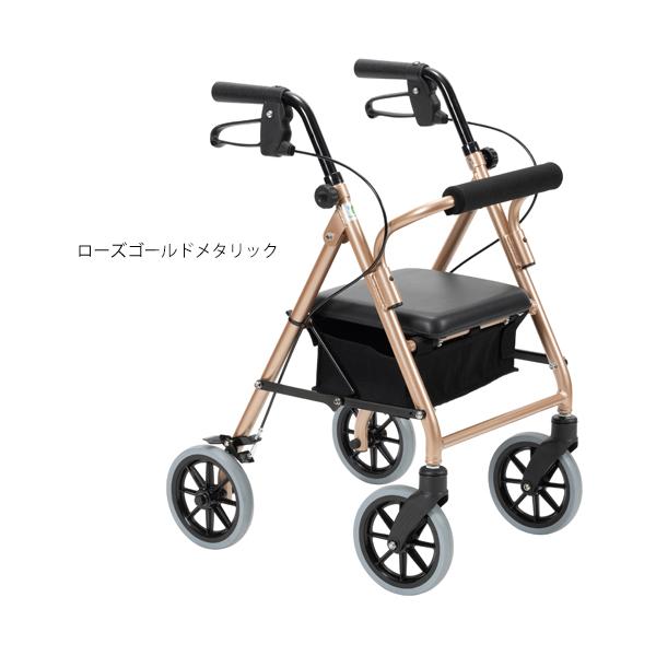 ハッピーIII ミニ／ローズゴールドメタリック 歩行車 （竹虎）117093｜えがおコレクション