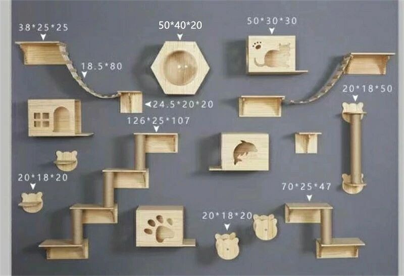 セットD 猫小屋猫の登山フレーム ペット ペットツリーハウス 木製ジャンププラットフォーム diy 家のおもちゃ 壁掛け 猫 ねこ ペット ペット用品 ペットグッズ おしゃれ おすすめ 人気|egaoインテリア館