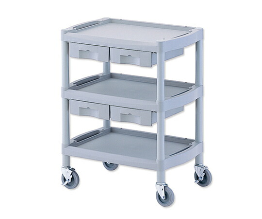 プラスチックワゴン3段 引出し4個付き 655×455×825mm Y201K