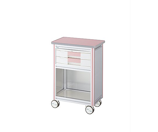 ヨーロピアン手押し車II(回診印字機) 2段サクラ色 600×400×855粍 ES-A2P
