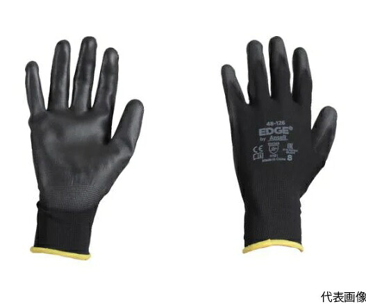 シゲマツ 化学防護手袋(アンセル製) 背抜き手袋 エッジ 48－126(12双入り) L 12個