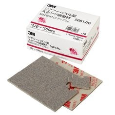 3M　 スポンジ研磨材 ジグソー 5081, Medium, 114 mm x 140 mm, 40 枚/箱　5081 JIG