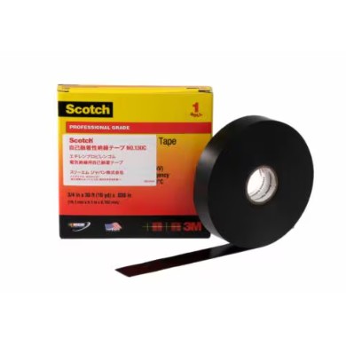 3M スコッチウイスキー 自分自身融着磁気テープ 130C, 黒いこと, 19 粍 x 9 m, 24 巻/箱