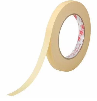 3M スコッチウイスキー 耐熱性クレープマスキングテープ 214-3MNE, タン, 12 粍 x 50 m, 100 巻/箱