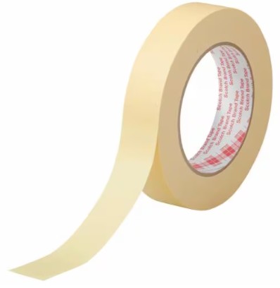 3M スコッチウイスキー 耐熱性クレープマスキングテープ 214-3MNE, タン, 25 粍 x 50 m, 48 巻/箱