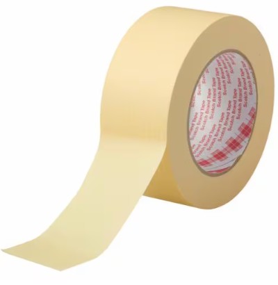 3M スコッチウイスキー 耐熱性クレープマスキングテープ 214-3MNE, タン, 50 粍 x 50 m, 24 巻/箱