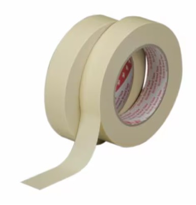 3M スコッチ 耐熱性クレープマスキングテープ 214-3MNE, タン, 600 mm x 50 m, 0.17mm, 1 巻/箱
