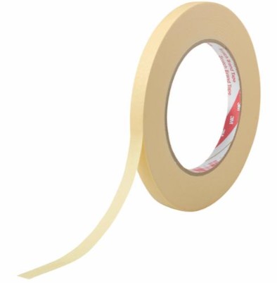 3M スコッチウイスキー 耐熱性クレープマスキングテープ 214-3MNE, タン, 9 粍 x 50 m, 132 巻/箱