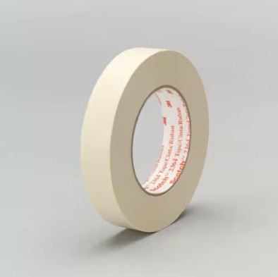 3M クレープマスキングテープ 2364, タン, 18 粍 x 55 m, 48 巻/箱