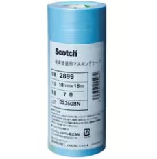 3M スコッチウイスキー マスキング磁気テープ 2899, 青碧, 18 粍 x 18 m, 0.08 粍, 100 容器に並べる/箱 (700 巻/箱, 7 巻/容器に並べる)