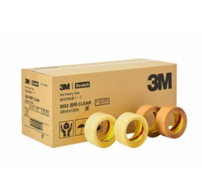 3M スコッチ OPP包装用粘着テープ 3052, ベージュ, 36 mm x 1500 m, 8 巻/箱