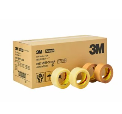 3M スコッチ OPP包装用粘着テープ 3052, クリア, 48 mm x 100 m, 50 巻/箱 7,386円