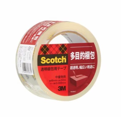 3M スコッチウイスキー 澄み切った荷造り用磁気テープ 313 1PN, 澄み切った, 中量物用, 48 粍 x 50 m, 50  巻/箱