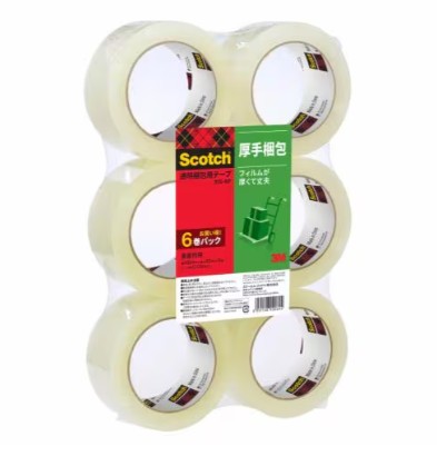 3M スコッチウイスキー 澄み切った荷造り用磁気テープ 315-6P, 澄み切った, 掛け目物用, 48 粍 x 50 m, 6  巻/容器に並べる, 6 容器に並べる/箱