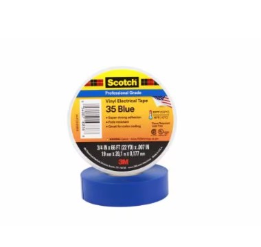 3M スコッチウイスキー 灯し火不成立用ビニール磁気テープ 35, 青碧, 19 粍 x 20 m, 100 巻/箱