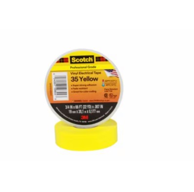 3M スコッチウイスキー 灯し火不成立用ビニール磁気テープ 35, 黄色, 19 粍 x 20 m, 100 巻/箱