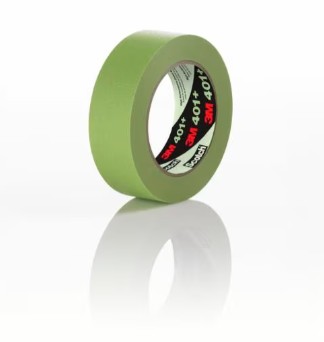 3M クレープマスキングテープ 401+, グリーン, 36 mm x 55 m, 0.17 mm, 16 巻/箱