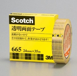 3M スコッチウイスキー 澄み切った両面磁気テープ 665-3-24, 澄み切った, 大巻, 24 粍 x 35 m, 5 巻/中箱, 2 中箱/箱