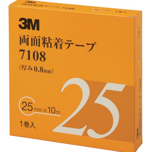 3M アクリルフォームテープ 7108 AAD, 薄墨色, 25 粍 x 10 m, 6 渦巻き/箱
